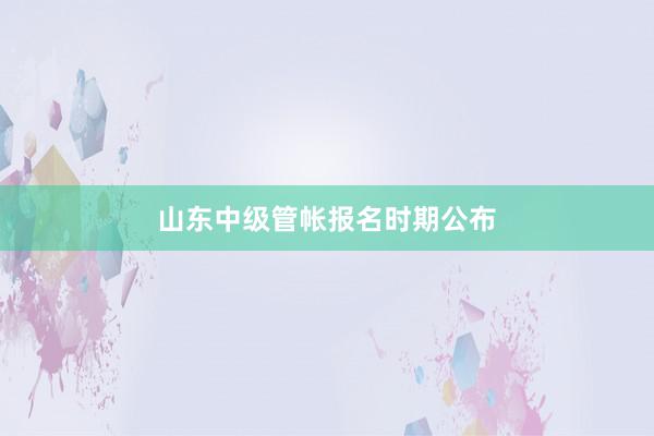 山东中级管帐报名时期公布